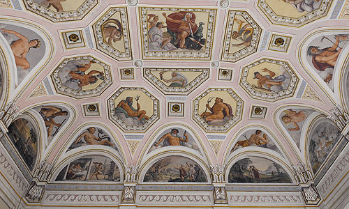 Ceiling painting in the Hall of the Gods