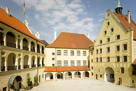 Picture: Inner castle courtyard with Knights' Hall Building, Ladies' Apartments and Gateway Building